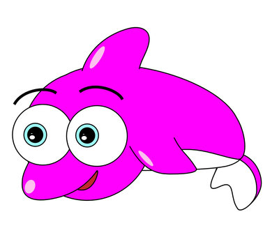 recommend clip art: Cute Pink Dolphin