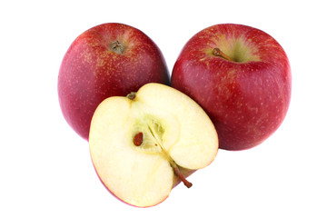 fresh slice apple on white background