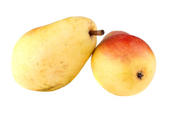 Two fresh ripe pears