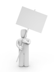 The person with the poster