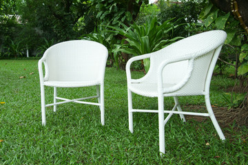 Fototapeta premium Two white chairs