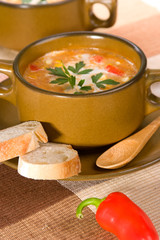 Corn and red chilli chowder