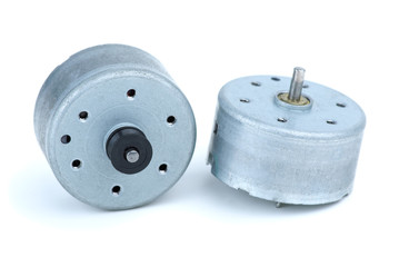 Two round DC electric motors