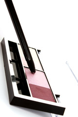 Set of four colors for makeup, isolated on white