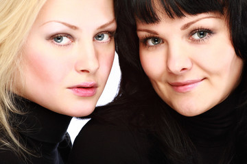 Portrait of two young beautiful girls