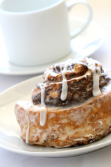 Cinnamon Roll and Coffee