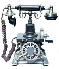 Vintage phone on a white background