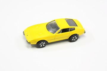 Yellow toy car.