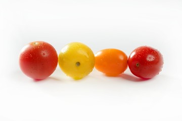 Little cherry varied multi color tomatoes
