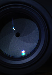 closeup macro shot of a photographic lens