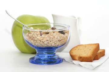 Desayuno saludable de frutas y cereales