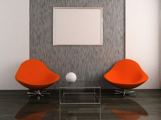 two armchairs and table