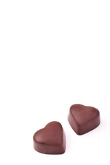 Obraz na płótnie Canvas Two chocolate hearts
