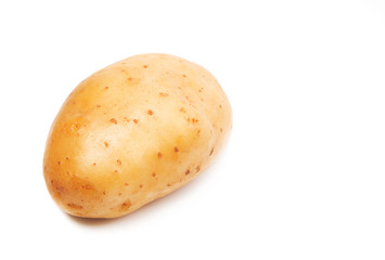 Raw potato isolated on white