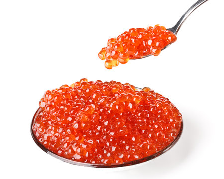 Dish and spoon with caviar