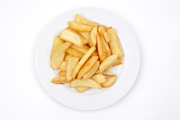 Kartoffelspalten auf Teller