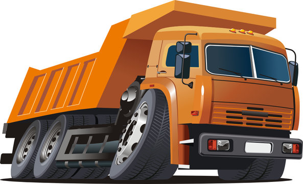 recommend clip art: Vector cartoon dump truck