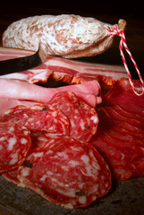 A selection of different Hams and salami