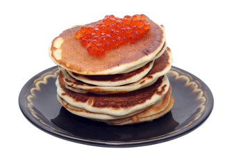 Pancakes with caviar