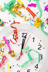 clock showing midnight; new year background