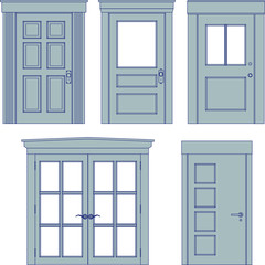 Five doors - blueprints