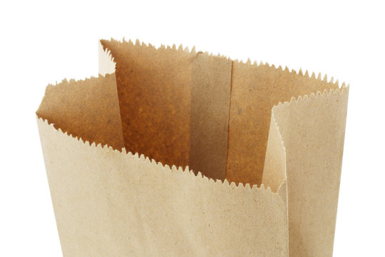 Open Top Empty Brown Paper Bag