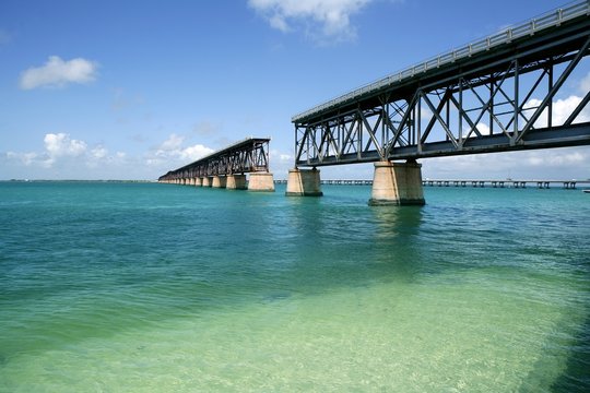 Florida keys broken bridge, turquoise water