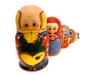 Fable styled matrioshka isolated on white