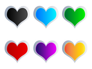 colorful hearts vector illustration