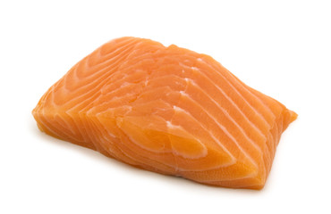 salmon fillet on white background