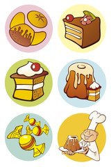 vector illustration of sweet food cake cookie and bakery