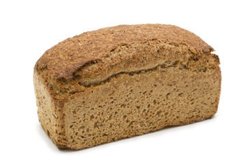 single bread on white background