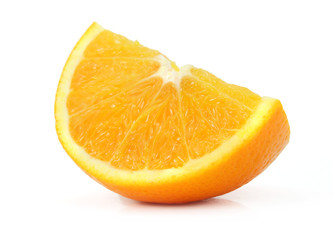 part of orange fruit isolated on white