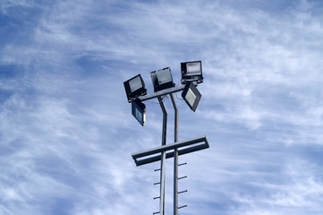 Lamp against the winter sky