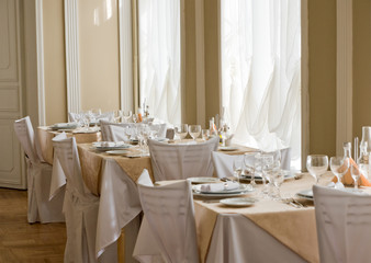 Financial crysis. Picture of empty expensive restaurant