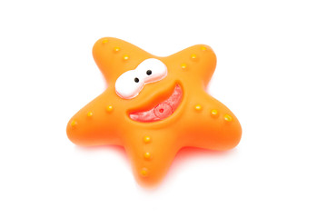 orange sea star isolated on white
