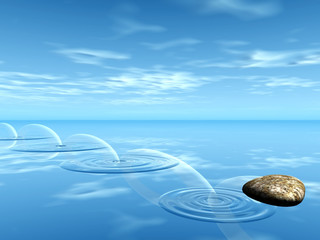pierre sur l'eau
