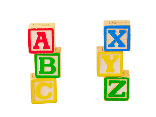ABC and XYZ Blocks Stacked