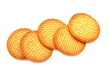 Pile of cookies isolated on white.