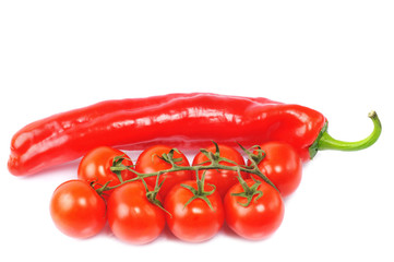 big red pepper with few red tomatos