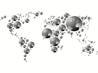 World map made with earth globe