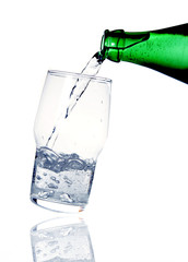 Pouring water in glass