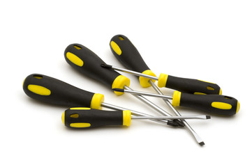 Obraz premium screwdrivers group on white background