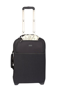 Suitcase trolley with money