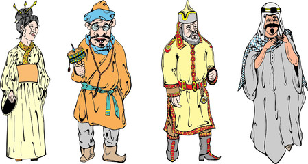 Japanese, Tibetian, Mongolian and Arabian