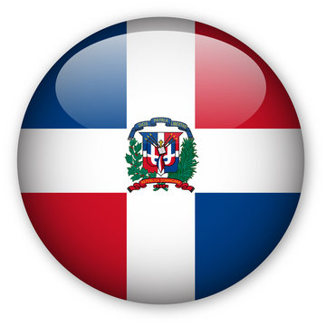 Dominican Republic Flag button