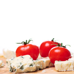 Blue Cheese and Tomatoes Closeup