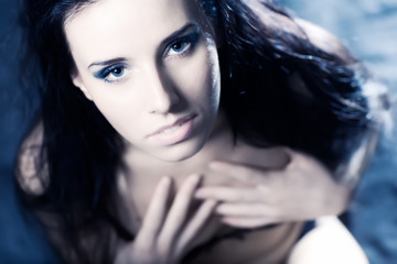 Naklejka premium Young woman soft portrait