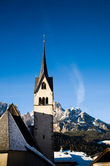 Fototapeta na wymiar Church In Alp Mountains