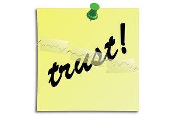 yellow note - trust